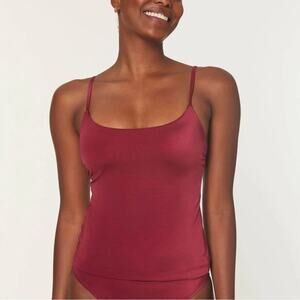 Andie Swim The Longline Tank Tankini Top Swimwear Adjustable Straps Rouge Size M